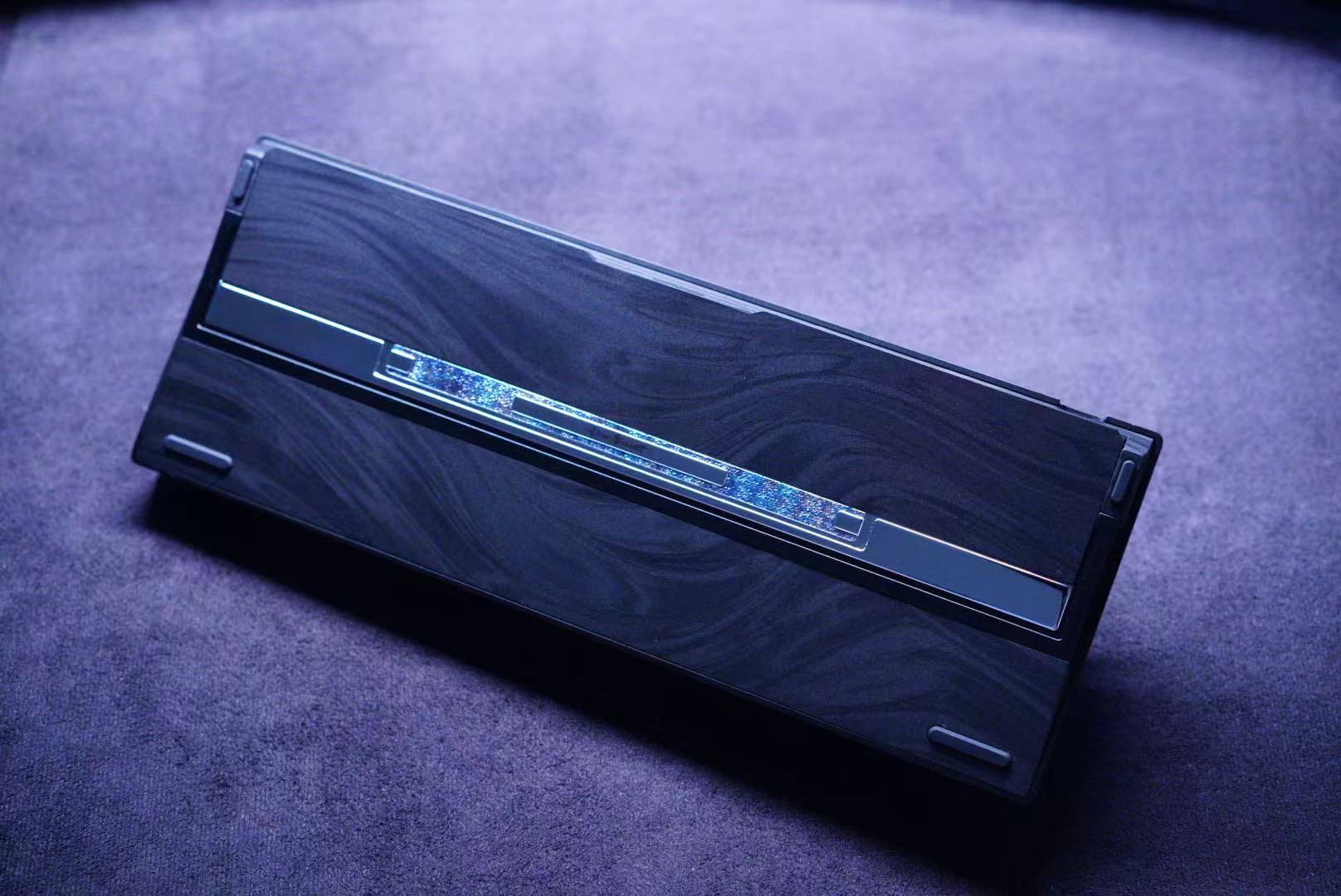 Keyboard case underside with illuminated accent strip